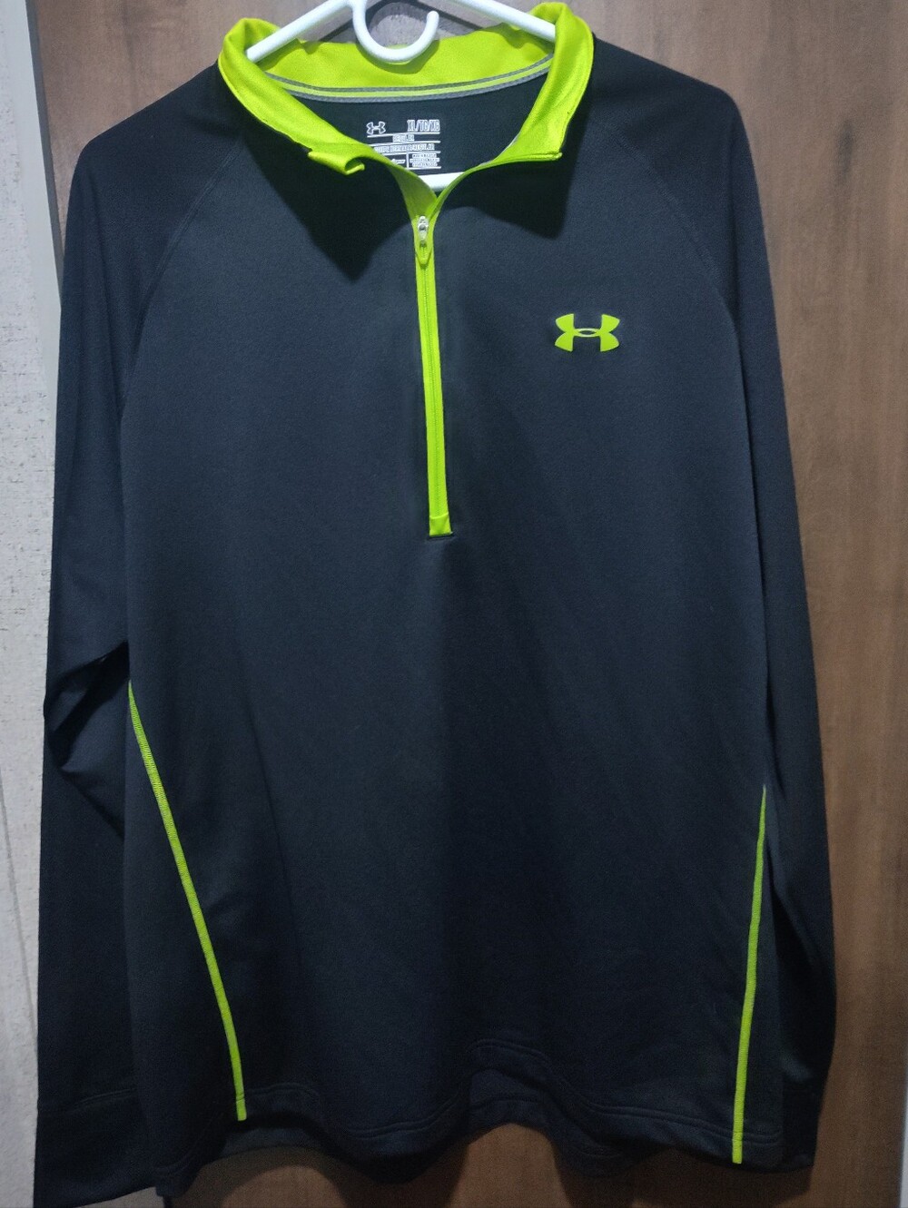 Under Armour Black Pullover with Neon Green Trim